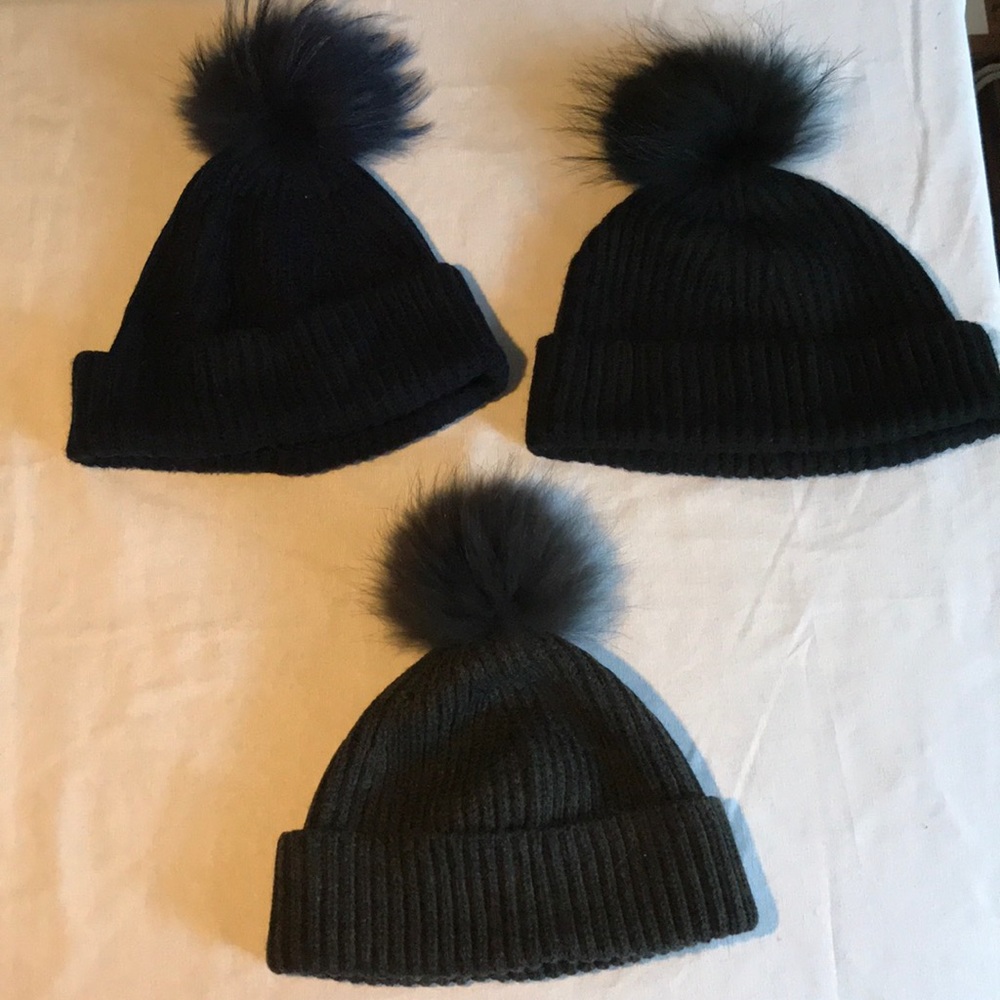 3 Marc by Marc Jacobs Pom Pom Beanies